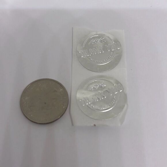 500 Pieces/roll 2.5CM Thank You For Ordering Sticker Gift Silver Label Stickers - Picture 2 of 3